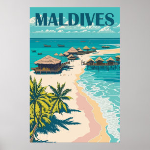 Affiche de voyage aux Maldives