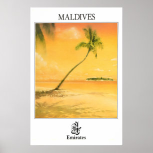 Affiche de voyage aux Maldives Impression d'art as