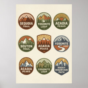 Affiche de voyage Badge Parc National