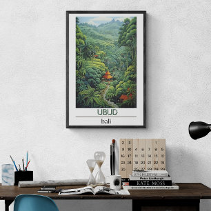 Affiche de voyage Bali, affiche de voyage Ubud