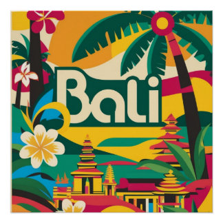 Affiche de voyage Bali Indonésie