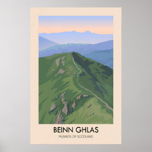 Affiche de voyage Beinn Ghlas Munros d'Écosse