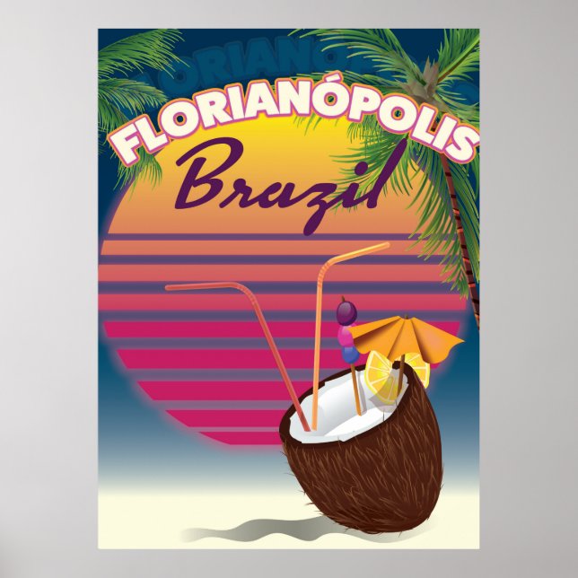 Affiche de voyage brésilienne Florianópolis (Devant)