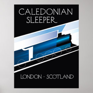 Affiche de voyage Caledonian Sleeper Londres Ecoss