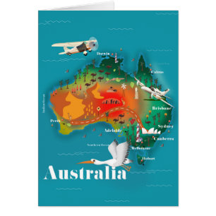 Affiche de voyage carte d'Australie
