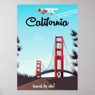 Affiche de voyage Cartoon en Californie
