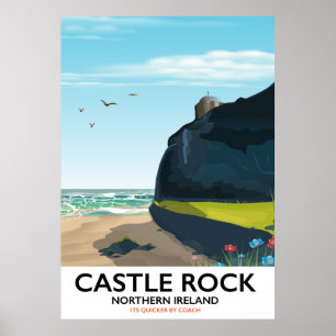 affiche de voyage castle rock irlande du nord.