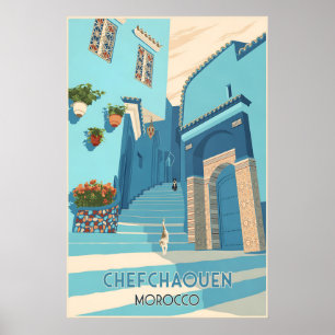 Affiche de voyage Chefchaouen Maroc
