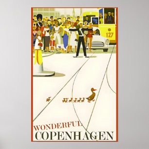 Affiche de voyage Copenhague-Danemark
