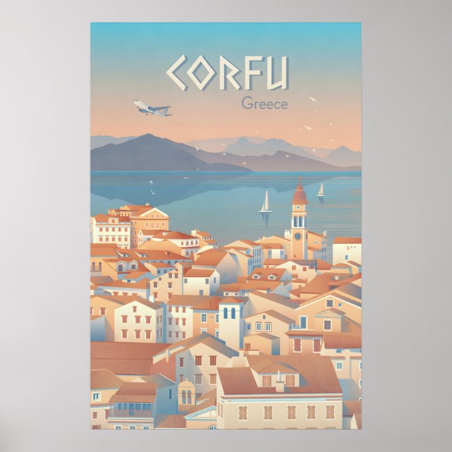 Affiche de voyage Corfou Grèce (Devant)