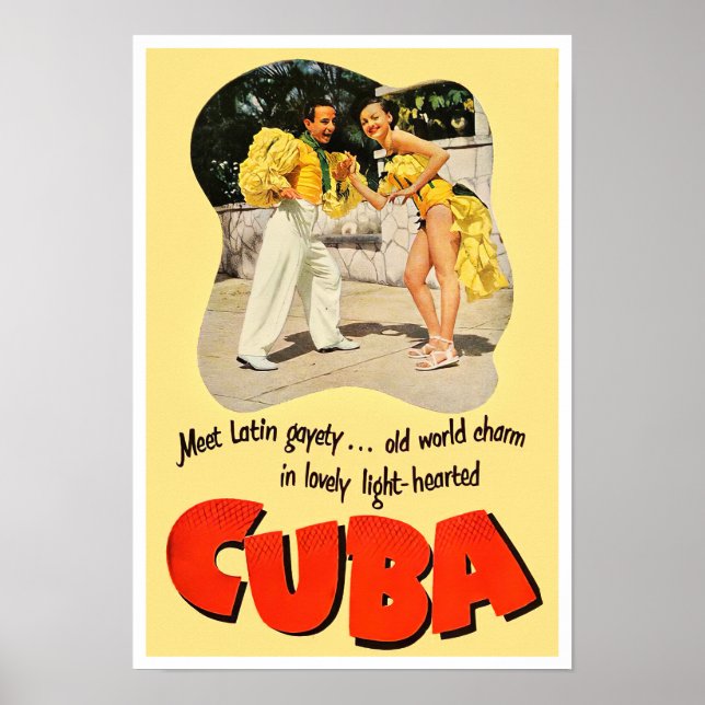 Affiche de voyage Cuba vintage (Devant)