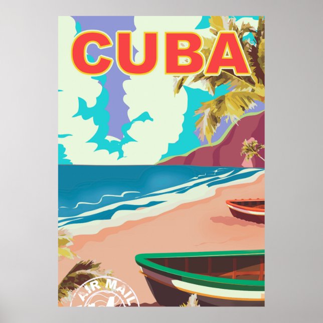 Affiche de voyage Cuba vintage (Devant)