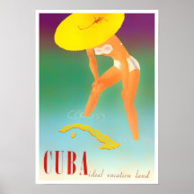 Affiche de voyage Cuba vintage
