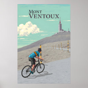 Affiche de voyage cycliste du Mont Ventoux
