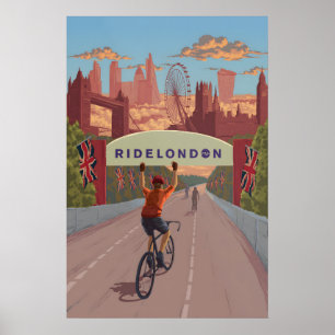 Affiche de voyage cycliste Ride London