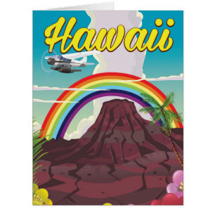 Affiche de voyage d'arc-en-ciel d'Hawaï