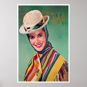 Affiche de voyage d'art argentin Impression argent