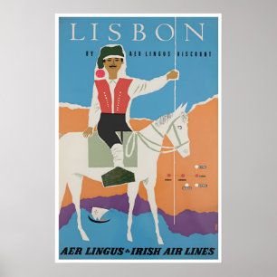 Affiche de voyage d'art de Lisbonne Portugal Impre