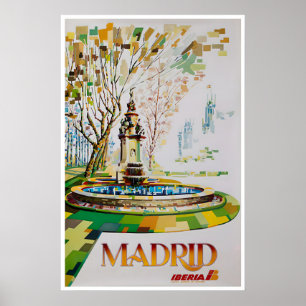 Affiche de voyage d'art d'Espagne Madrid Art Iberi