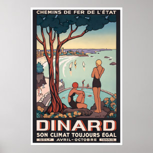 Affiche de voyage d'art français de Dinard France