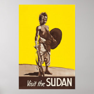 Affiche de voyage d'art soudanais Soudan 
