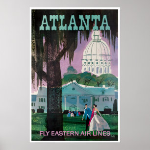 Affiche de voyage d'Atlanta Art de Géorgie orienta