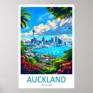 Affiche de voyage d'Auckland Nouvelle-Zélande Vint