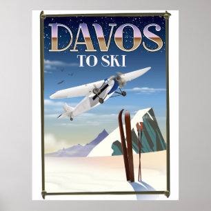 Affiche de voyage Davos Suisse
