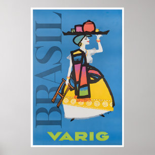 Affiche de voyage de Brésil Impression d'art mural