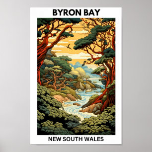 Affiche de voyage de Byron Bay Australie