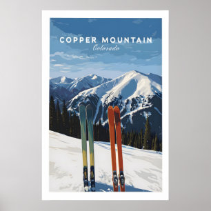 Affiche de voyage de Copper Mountain Colorado Moun