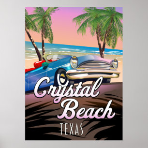 affiche de voyage de Crystal Beach Texas