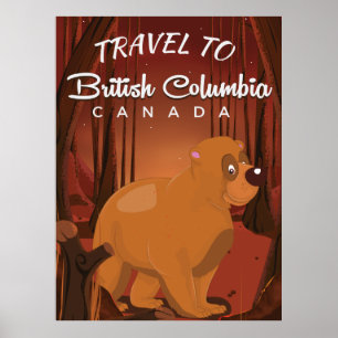 Affiche de voyage de dessin animé vintage de Colom