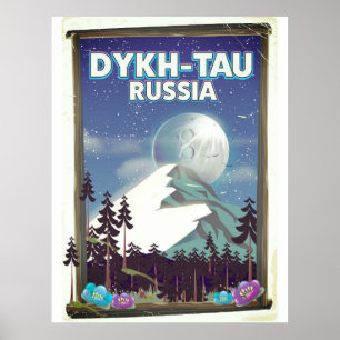 Affiche de voyage de Dykh-Tau Russie.