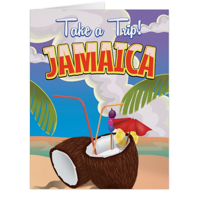 Affiche de voyage de Jamaïque Cartoon (Devant)