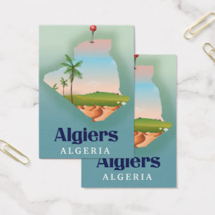 Affiche de voyage de la carte algérienne d'Alger