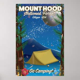 Affiche de voyage de la forêt nationale du Mont-Ho