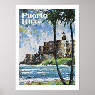 Affiche de voyage de la forteresse de Porto Rico