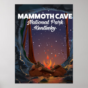 Affiche de voyage de la grotte de Mammoth dans le