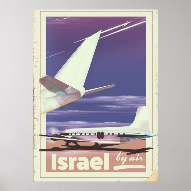 Affiche de voyage de la ligne aérienne commerciale (Devant)