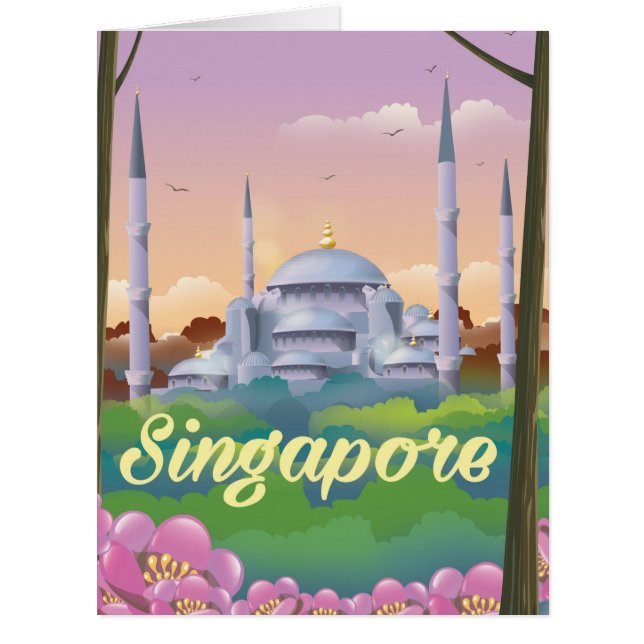 Affiche de voyage de la Mosquée de Singapour (Devant)