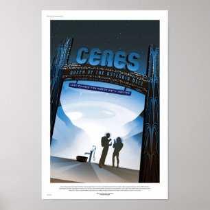 Affiche de voyage de la NASA - Nwarf Planet Ceres