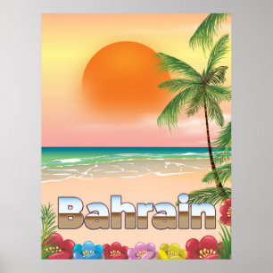 Affiche de voyage de la plage de Bahreïn