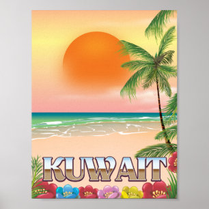 affiche de voyage de la plage de koweït
