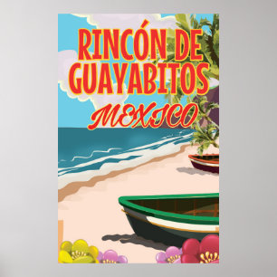 Affiche de voyage de la plage de Rincón de Guayabi