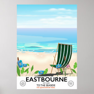 Affiche de voyage de la plage d'Eastbourne Sussex