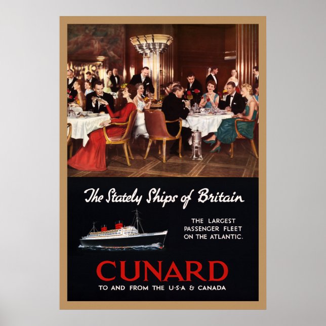 Affiche de voyage de la reine vintage Elizabeth Cu (Devant)