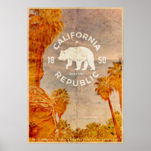 Affiche de voyage de la République de Californie v