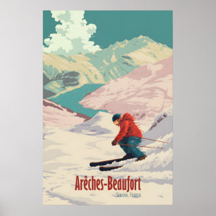 Affiche de voyage de la station de ski Arêches Bea