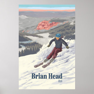 Affiche de voyage de la station de ski Brian Head